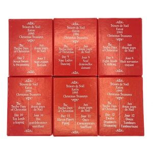 Vintage Eaton 12 Days of Christmas Ornament Set 1990–1995 Complete